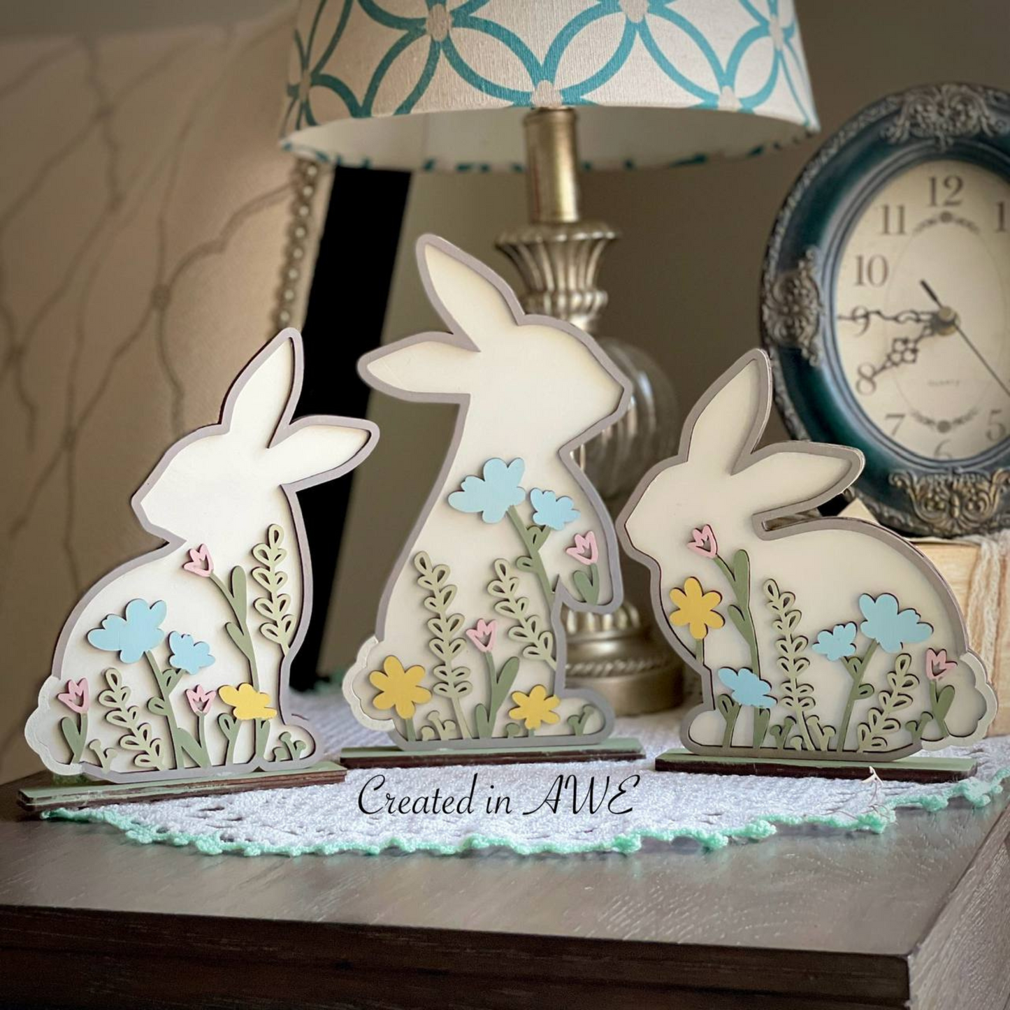 Floral Bunny Shelf Sitters