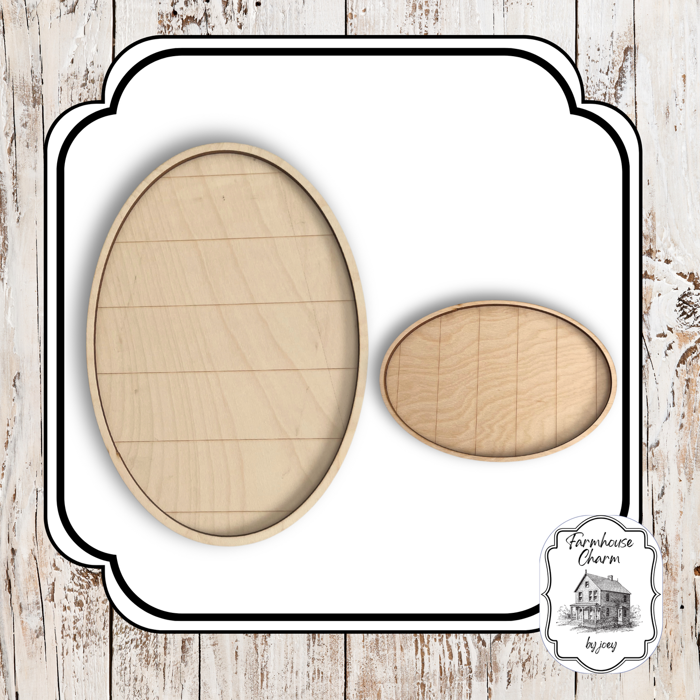 Oval Shiplap Frames - Set of 2| DIY Laser Cut