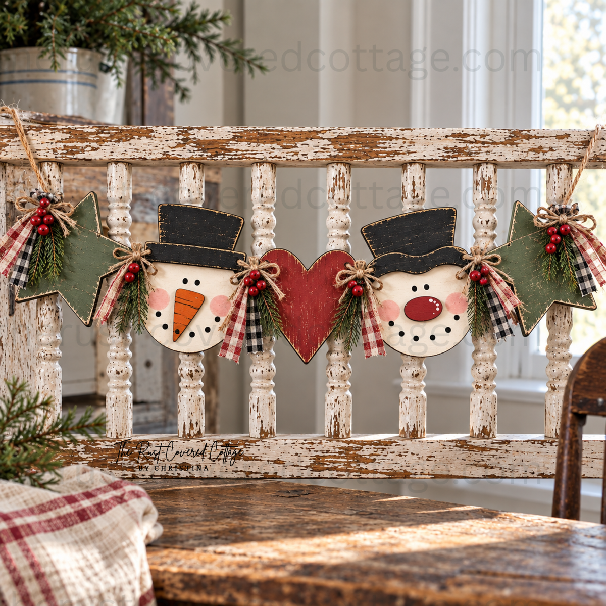 Snowman Faces Garland
