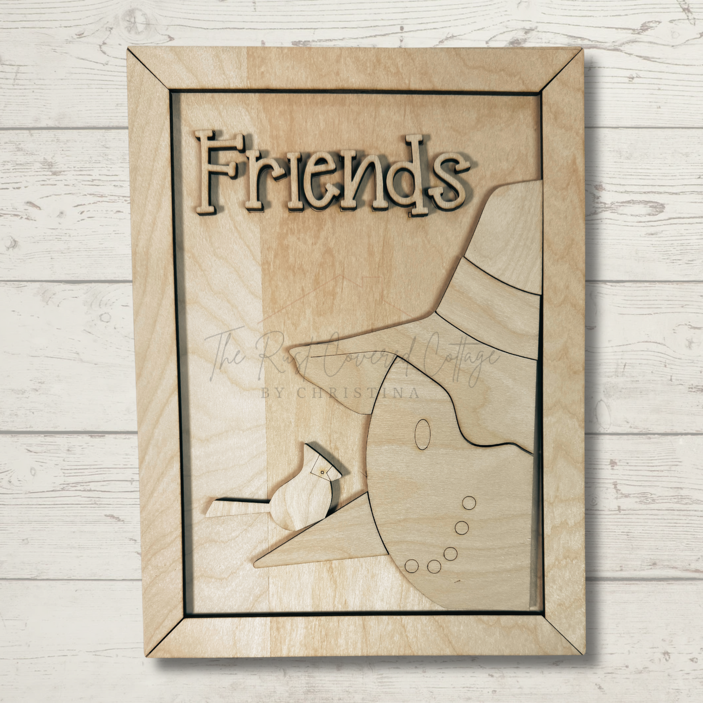 Friends- Snowman & Cardinal  | DIY Wood Kit |  Laser Cut