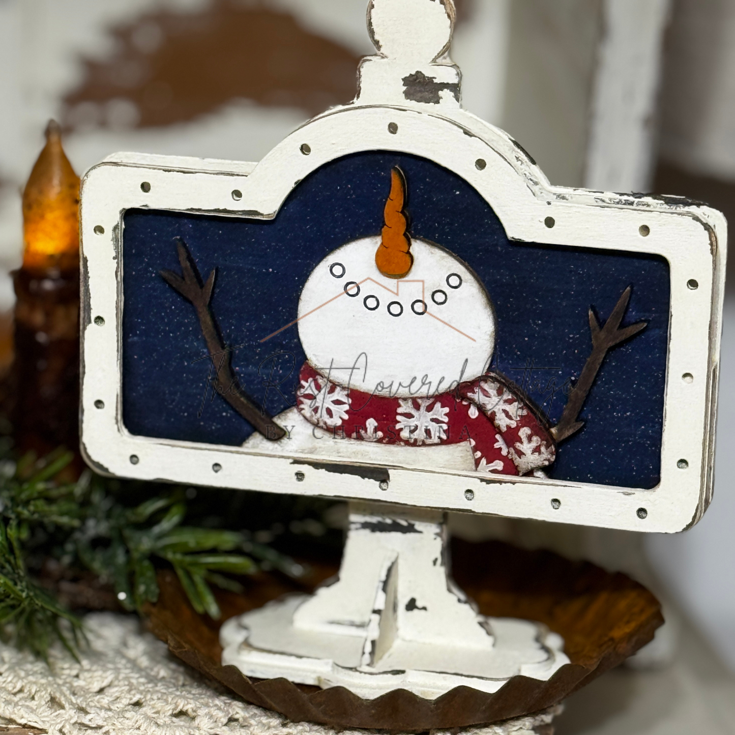 Holiday Interchangeable Mini Signs – Set of 3 (Christmas Nativity, Snowman Gaze, & Holiday Kitchen)