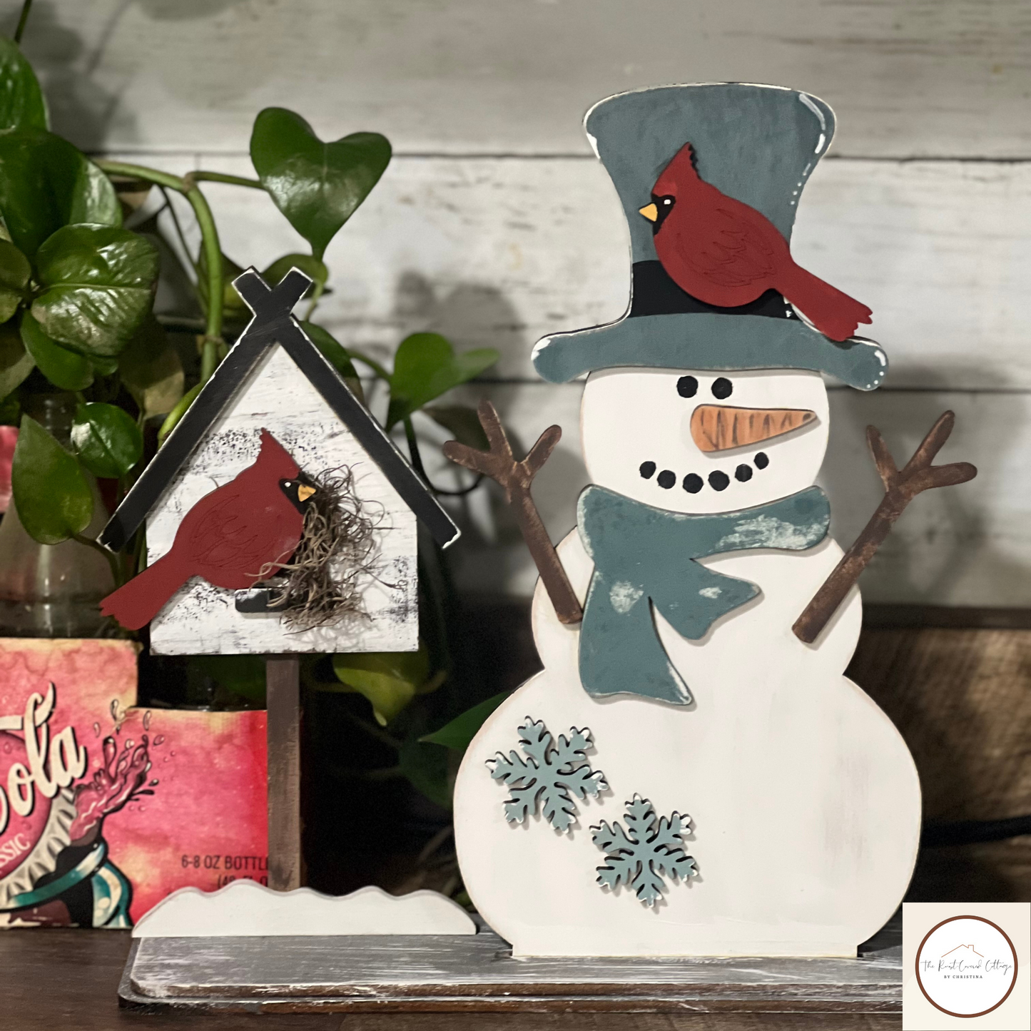 Snowman and Birdhouse Shelf Sitter| DIY Kit| Laser Cut