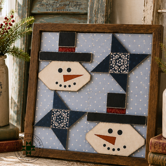 Snowmen Quilt Block- Barn Quilt DIY Wood Kit