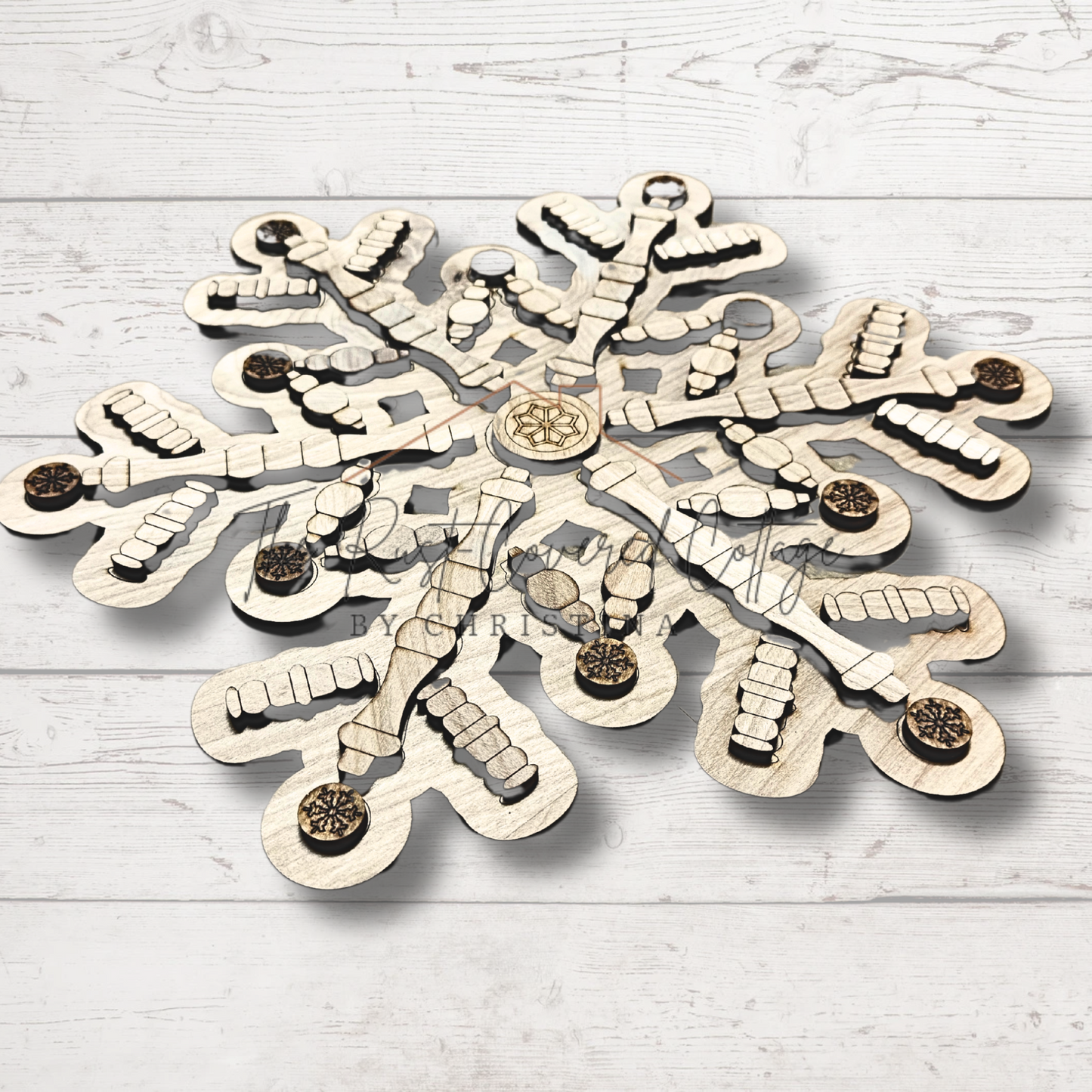 Spindle Snowflake Wood Kit – 11” x 12” | DIY Winter Decor