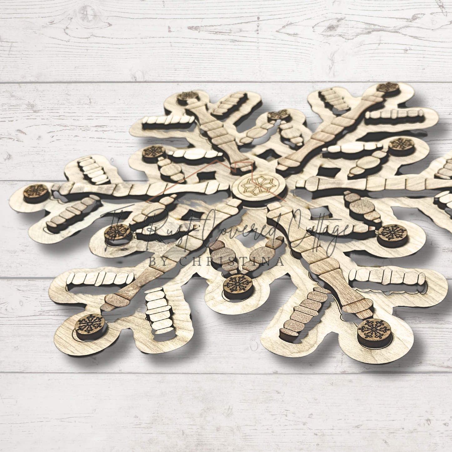 Spindle Snowflake Wood Kit – 11” x 12” | DIY Winter Decor