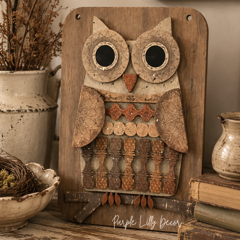 Spindle Owl Sign | DIY Laser Cut Wood Kit