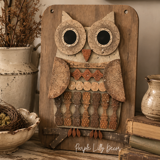 Spindle Owl Sign | DIY Laser Cut Wood Kit