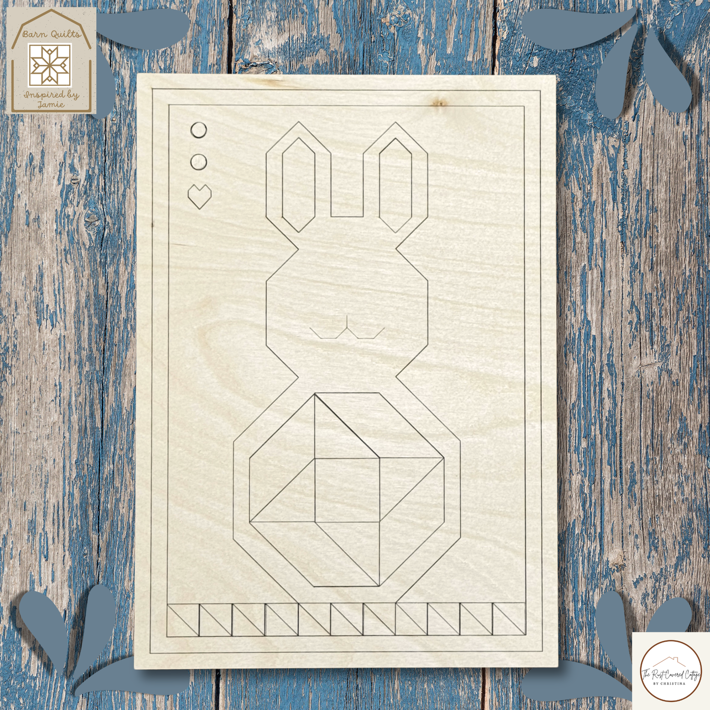 Spring Bunny with Friendship Star – Barn Quilt DIY Wood Kit