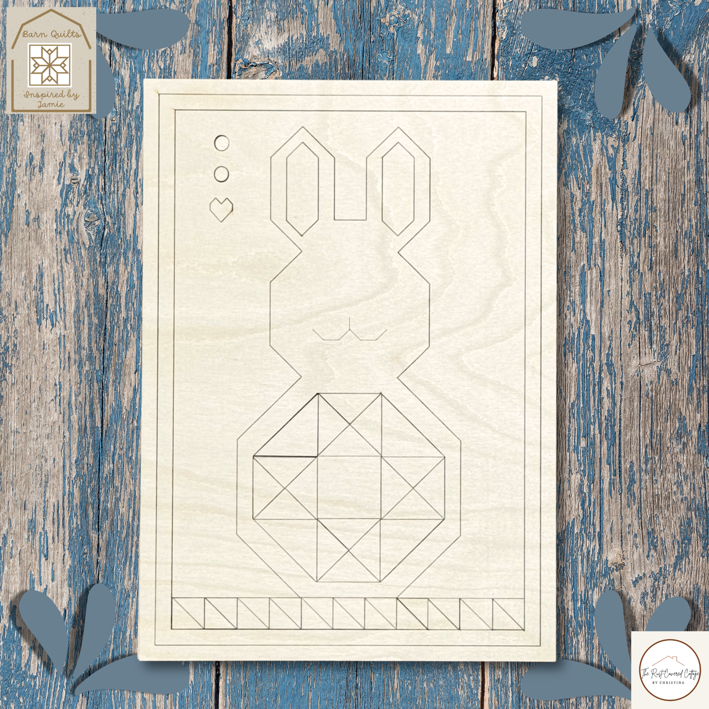 Spring Bunny with Ohio Star – Barn Quilt DIY Wood Kit