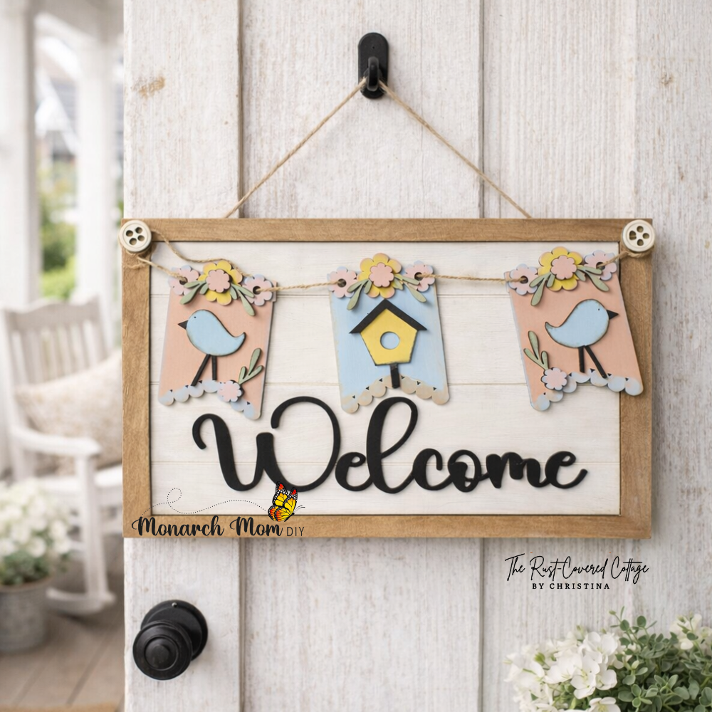 Spring Birdhouse Interchangeable Banner | DIY Wood Kit