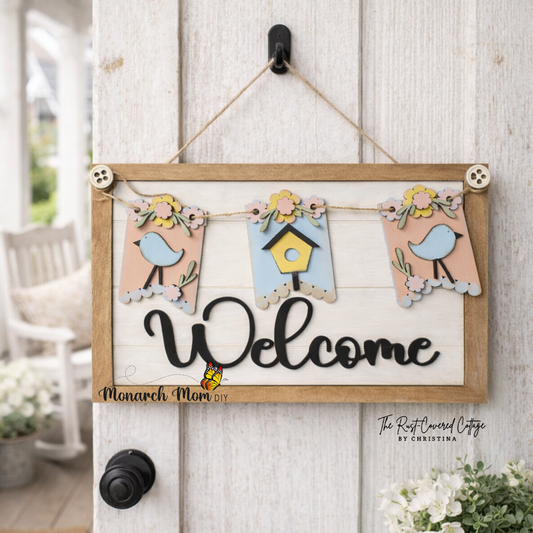 Spring Birdhouse Interchangeable Banner | DIY Wood Kit