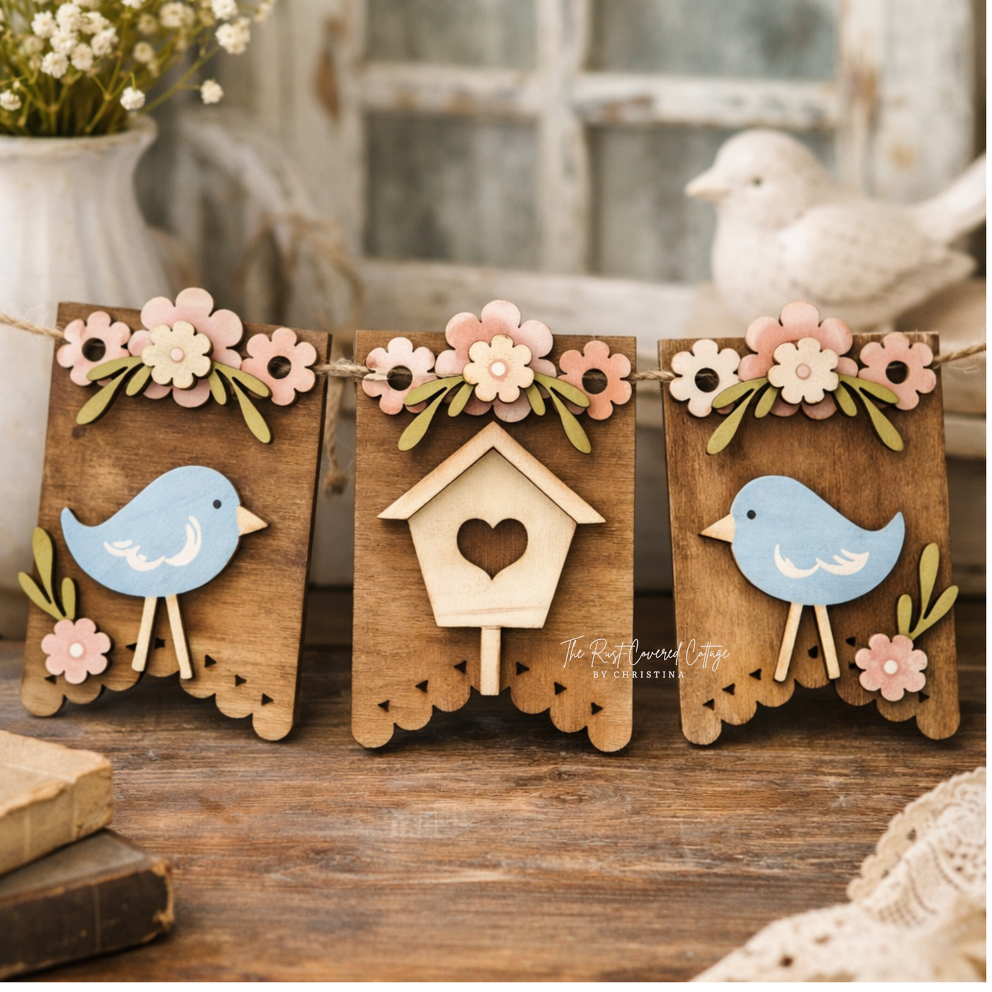 Spring Birdhouse Interchangeable Banner | DIY Wood Kit