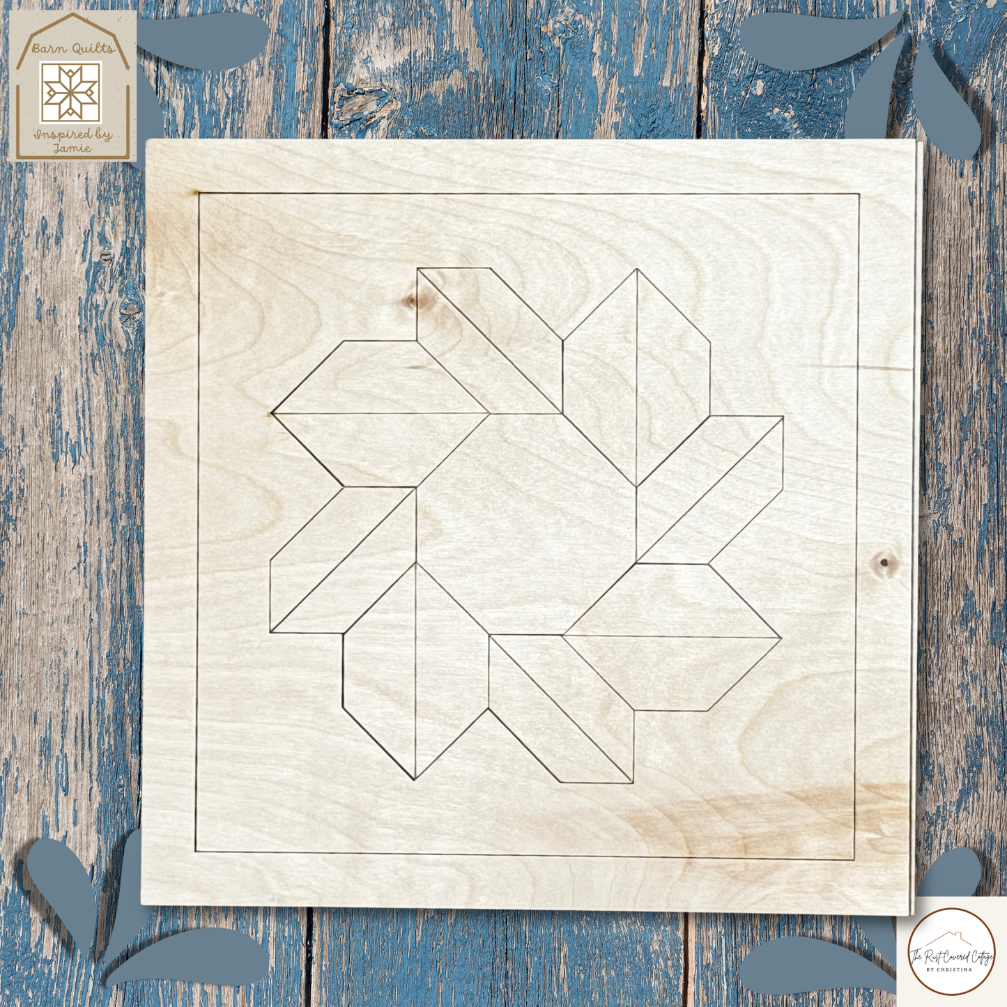 Square Magnolia Leaf Wreath Quilt Block- Barn Quilt DIY Wood Kit