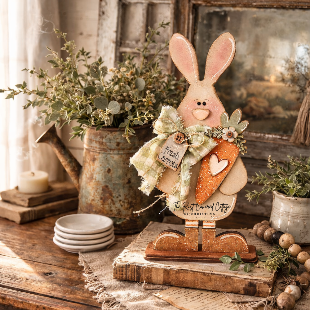 Standing Carrot Bunny Wood Kit
