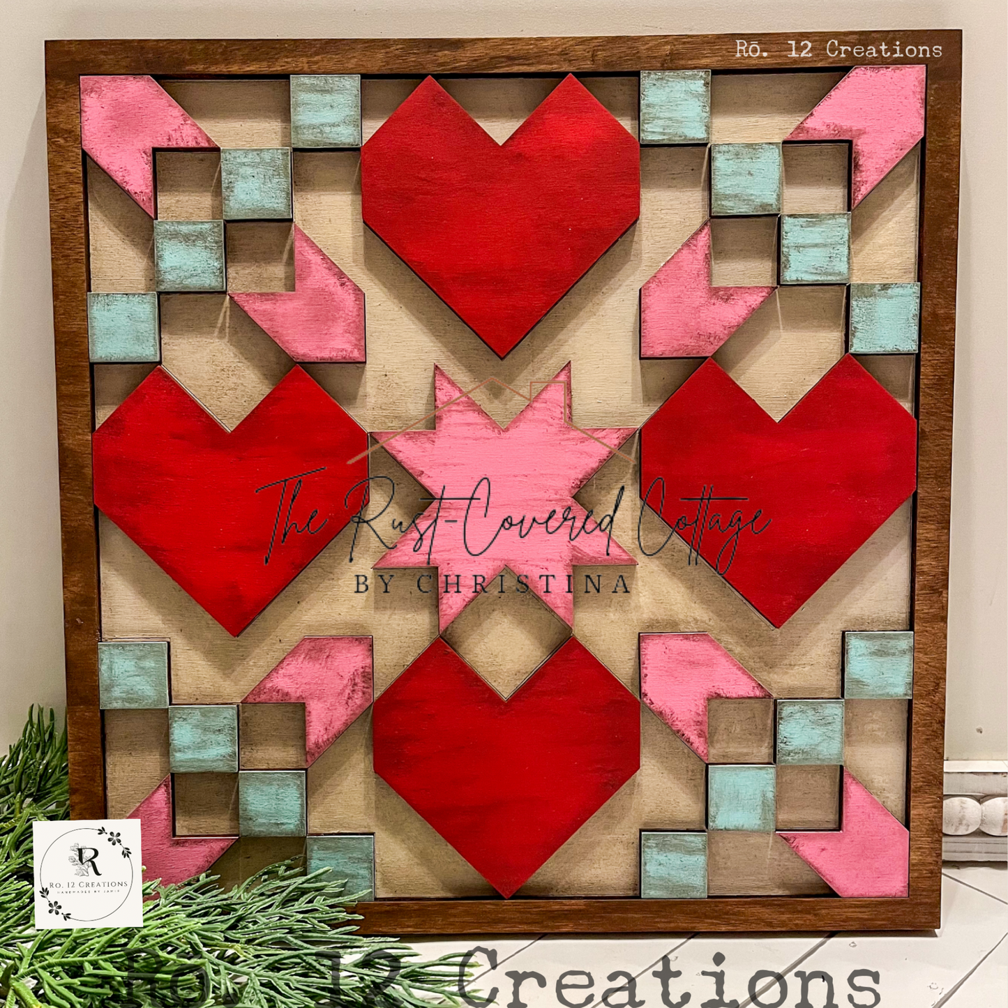 Star Crossed Quilt Block - Laser-Cut DIY Wood Kit, 10.5"x10.5", Birch