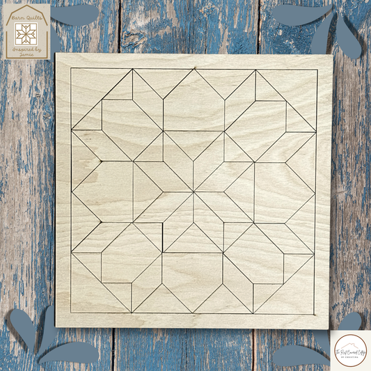Star of Bethlehem Quilt Block | Laser Cut DIY Wood Kit | 1/4" Birch, 10.5" Unfinished