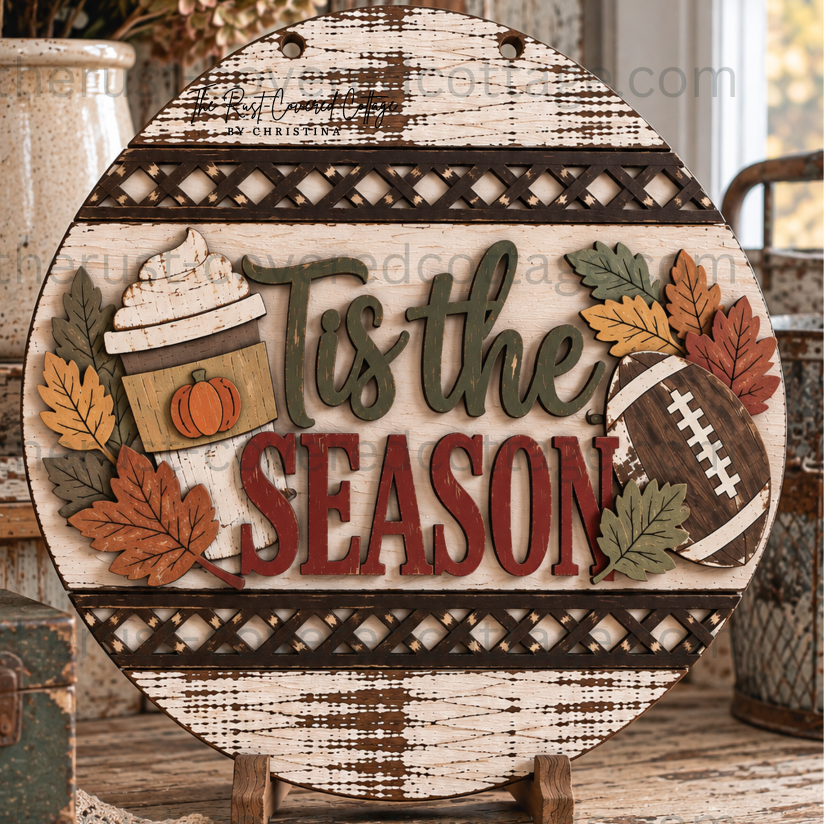 Styled preview of the Tis the Season Insert option for the Interchangeable Round Starter Set. Finished colors are for inspiration.
