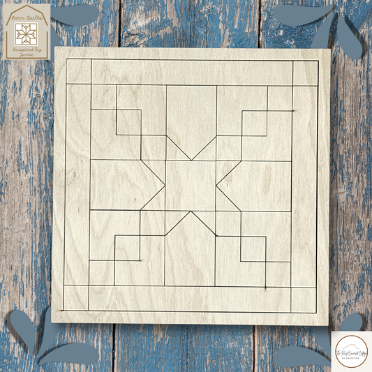 Stepping Stones Quilt Block | Laser Cut DIY Wood Kit | 1/4" Birch, 10.5" Unfinished