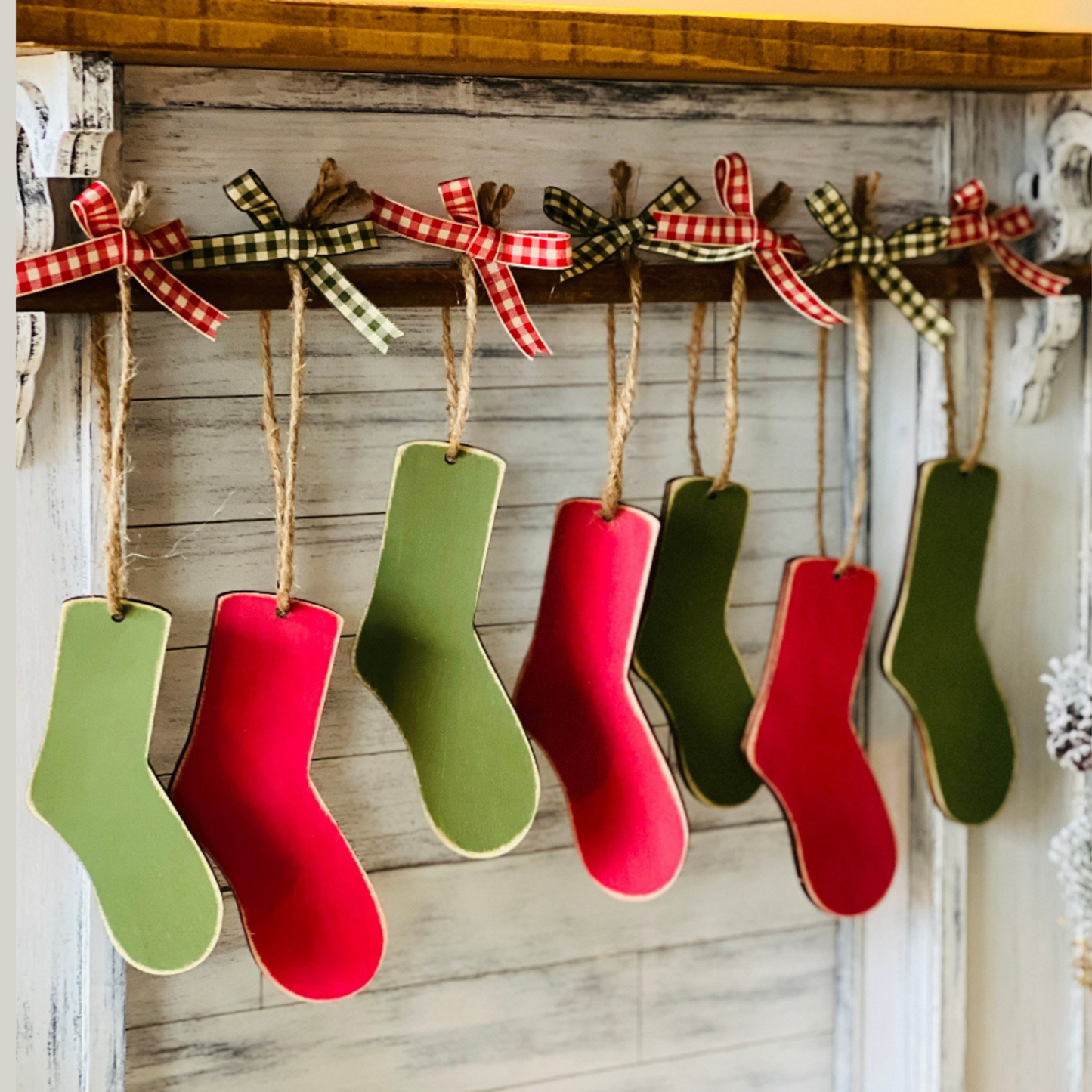 DIY Wooden Stocking Garland Kit| Laser Cut