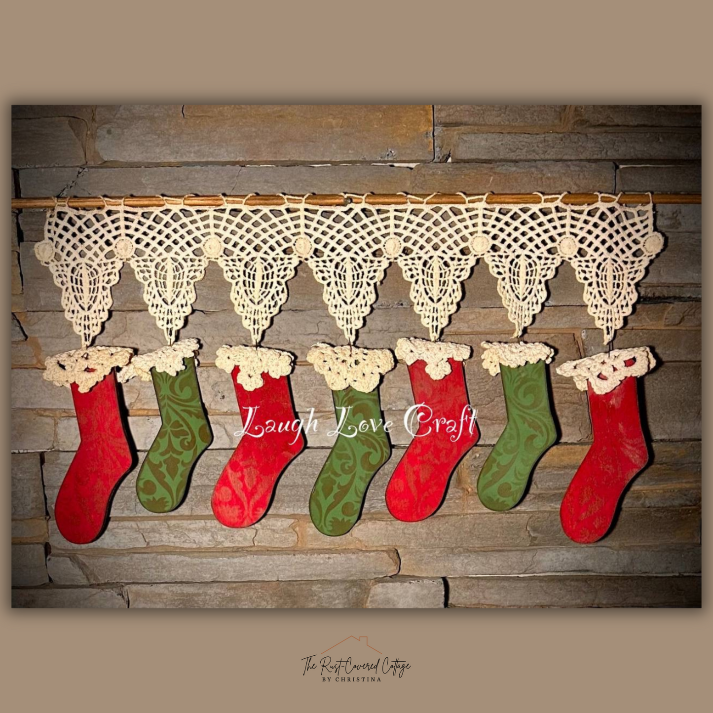 DIY Wooden Stocking Garland Kit| Laser Cut