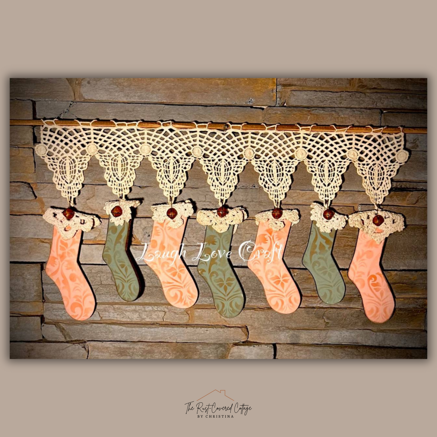 DIY Wooden Stocking Garland Kit| Laser Cut