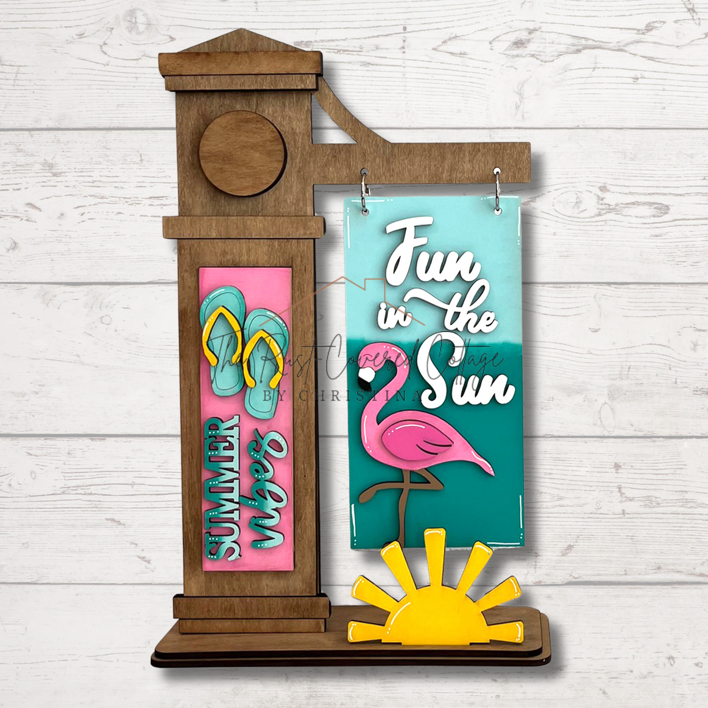 Summer Vibes  & Flamingo Fun | DIY Interchangeable Sign