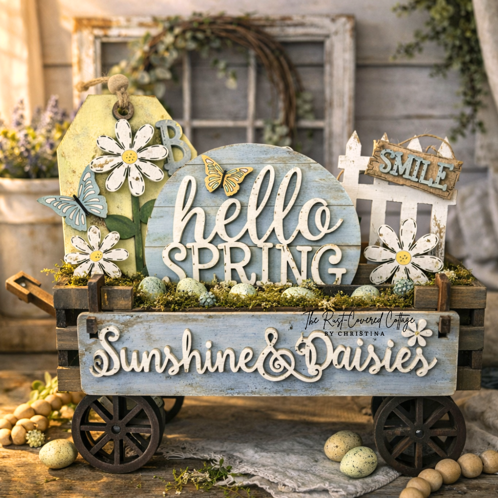 Sunshine & Daisies Wagon Insert Wood Kit