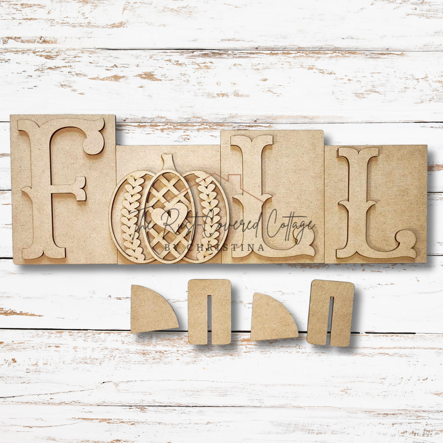 Fall Sweater Word Block DIY Wood Kit | Laser Cut 1/4" Birch | Unfinished Craft Kit