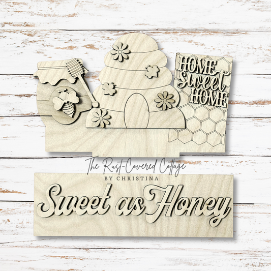 Sweet as Honey Insert – Interchangeable Window Box – DIY Wood Kit