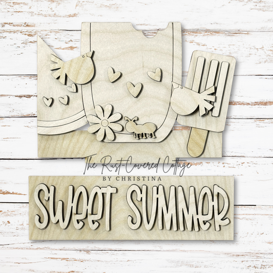 Sweet Summer Insert – Interchangeable Window Box – DIY Wood Kit