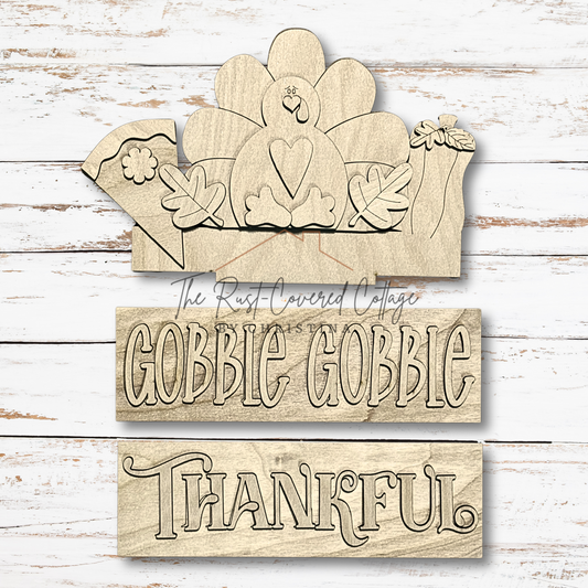 Thanksgiving Window Box Insert | DIY Turkey Wood Kit | Fits Interchangeable Window Box