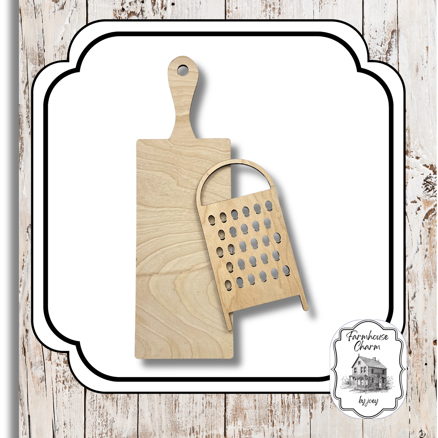 Timeless Kitchen Pair - Cutting Board & Grater DIY Set