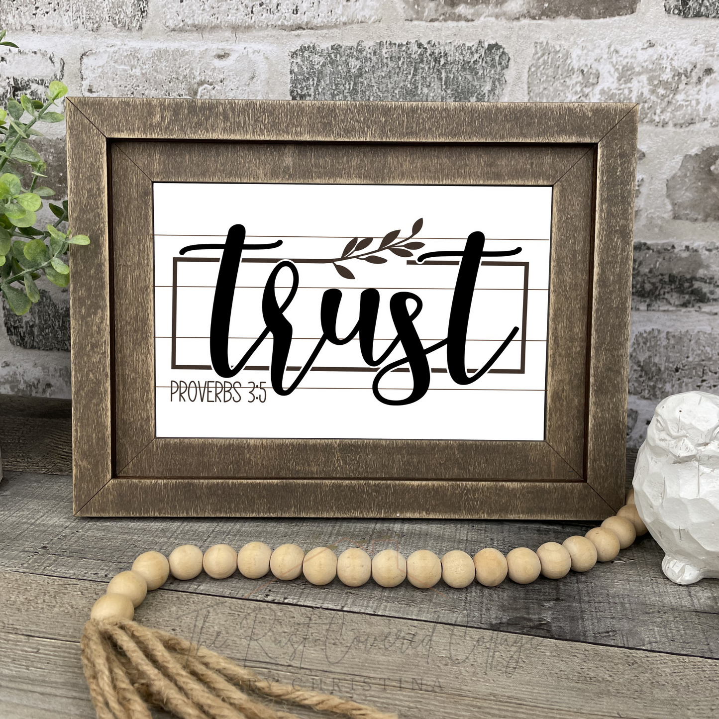 "Trust - Proverbs 3:5" Farmhouse Frame Insert – DIY Laser Cut Kit