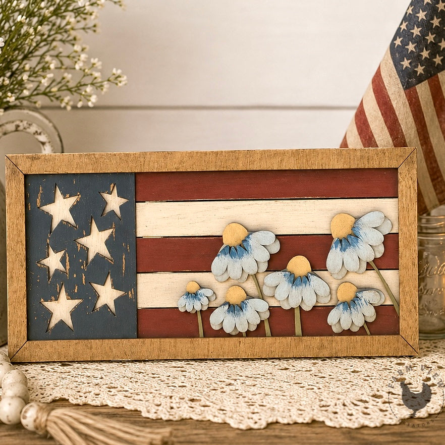 Floral Flag Sign