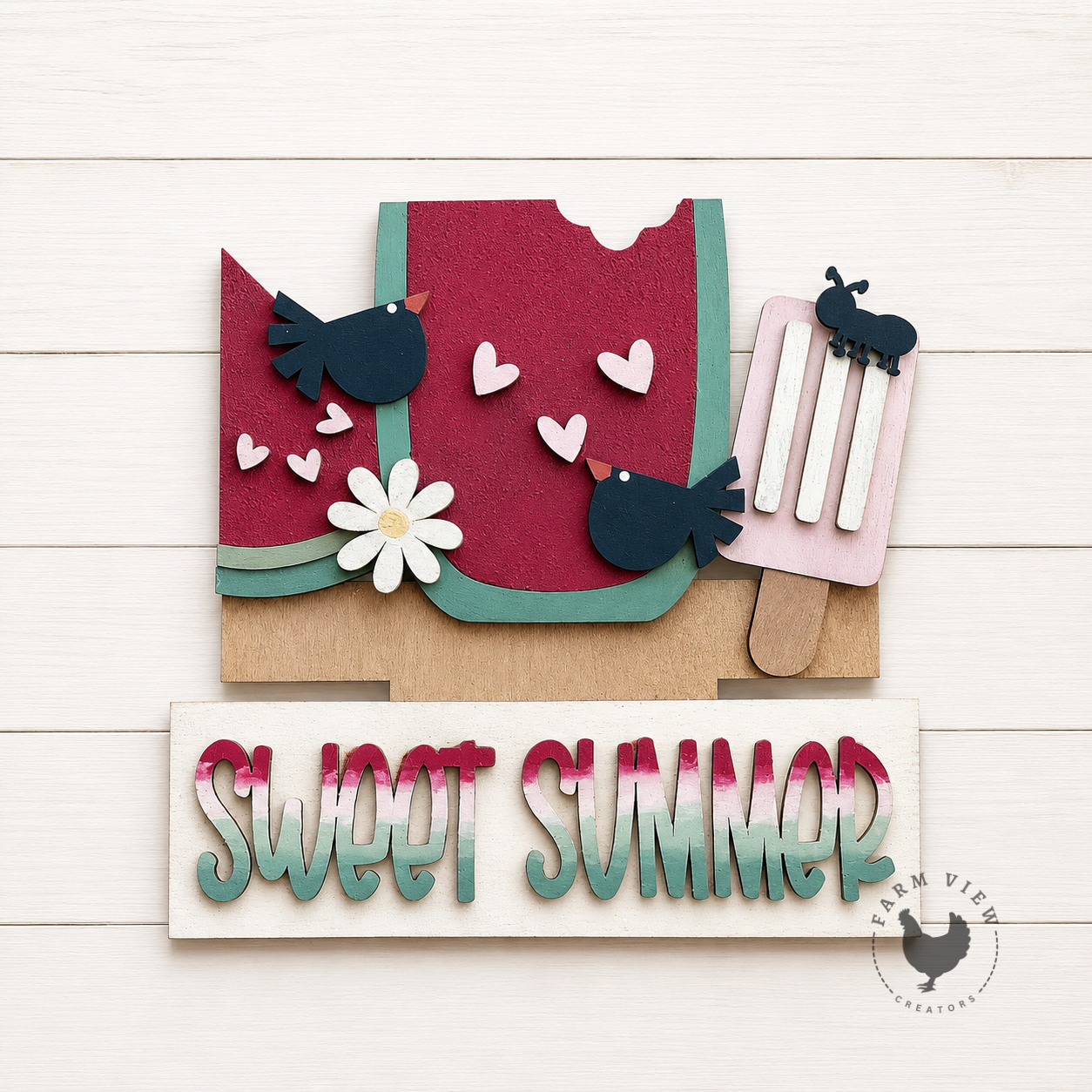 Sweet Summer Insert – Interchangeable Window Box – DIY Wood Kit