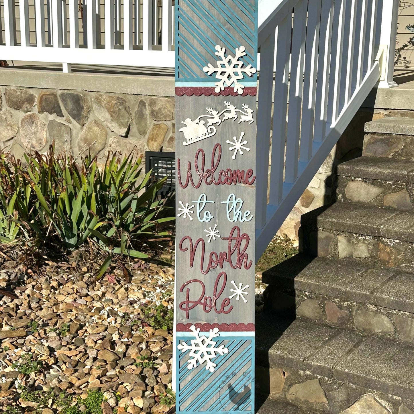 Welcome to the North Pole Porch Leaner | Layered Christmas Wood Kit | Laser Cut 1/4" Birch