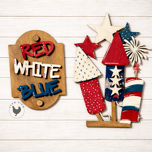 Red, White & Blue Porch Leaner Insert