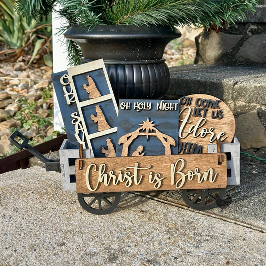 Nativity Insert | Interchangeable Wagon | DIY Wood Kit