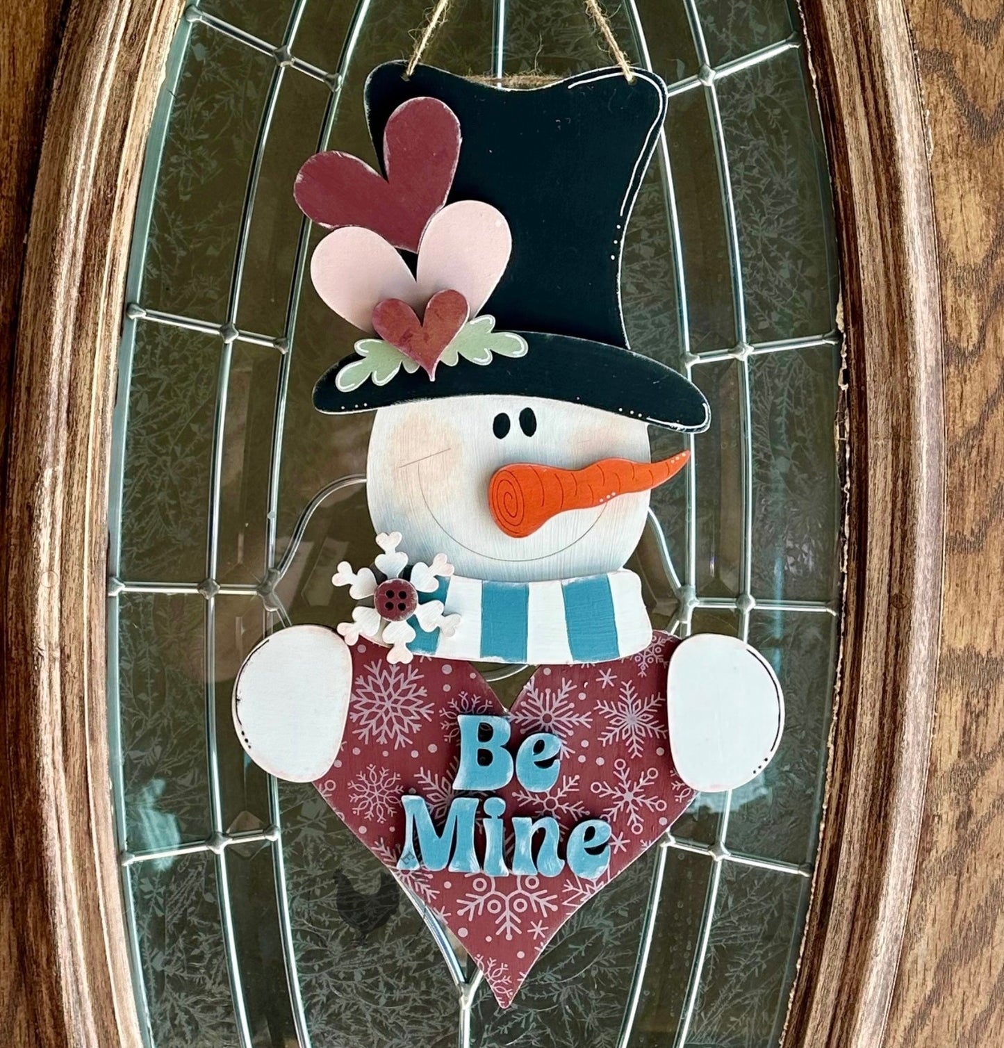 Valentine Snowman Door Hanger | DIY Wood Kit | 18" x 10.5"