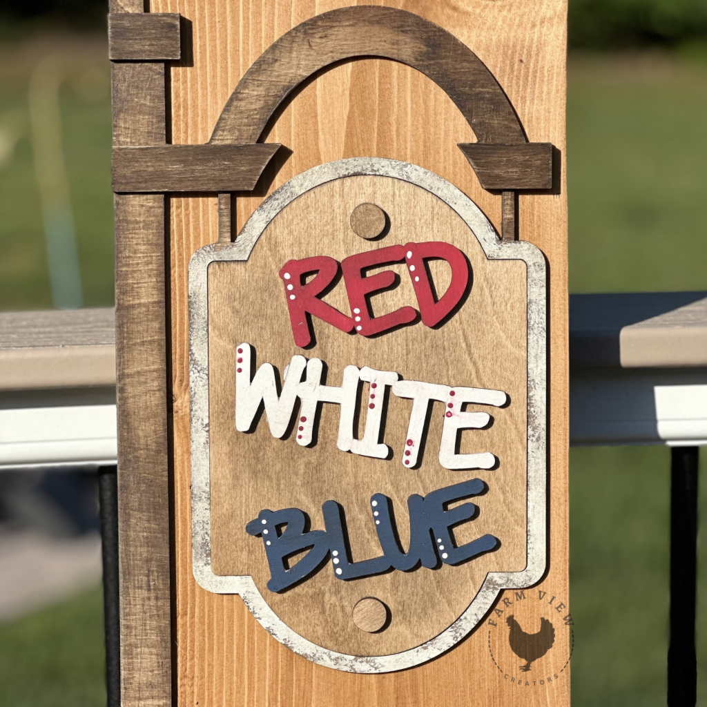 Red, White & Blue Porch Leaner Insert