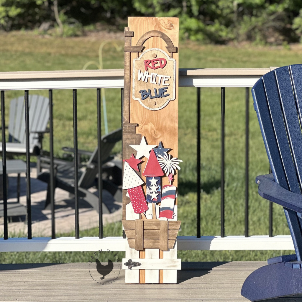Red, White & Blue Porch Leaner Insert