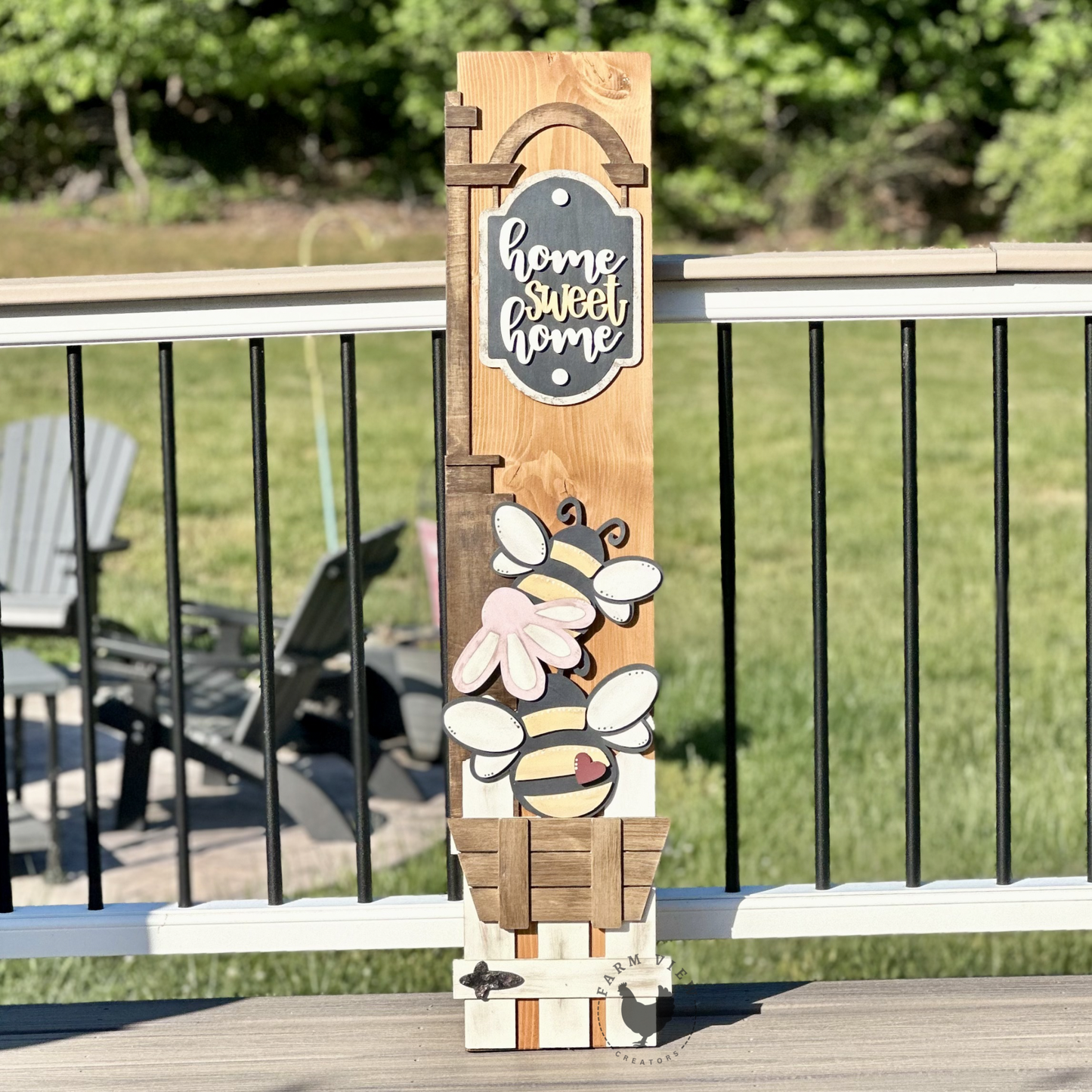 Home Sweet Home Bee Porch Leaner Insert