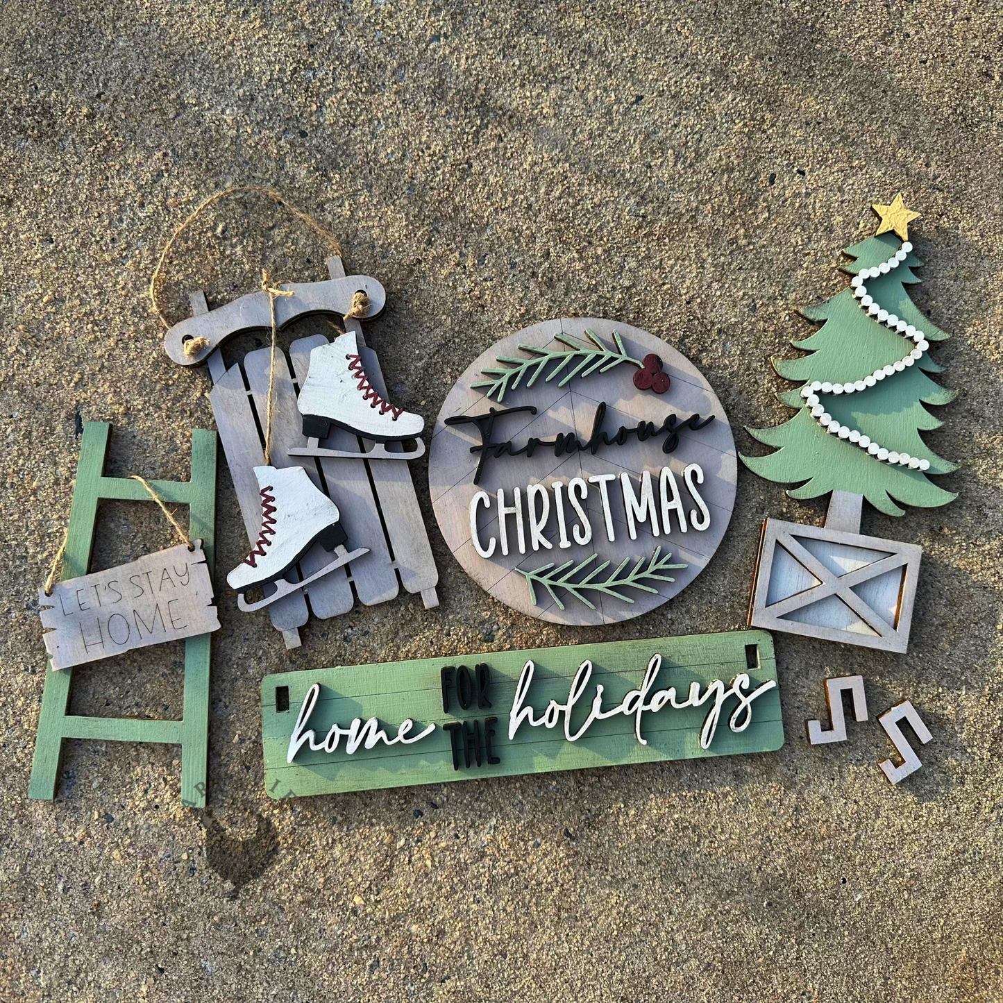 Farmhouse Christmas Insert | Interchangeable Wagon Collection | DIY Wood Kit