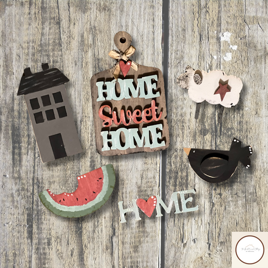 Rustic Homestead Mini Tray Set | DIY Laser Cut Wood Kit