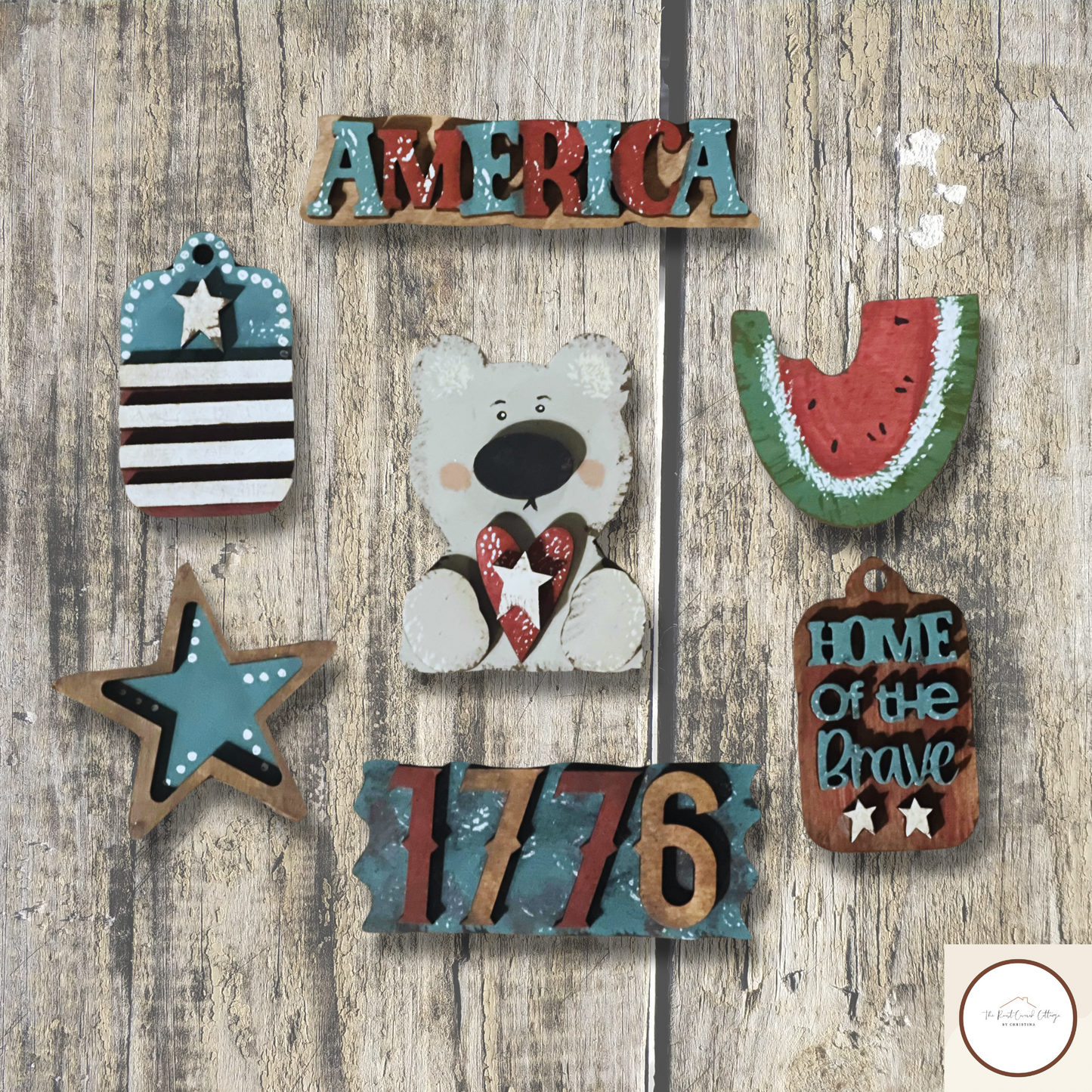 Summer Patriotism Mini Tray Kit | DIY Laser Cut Wood Kit