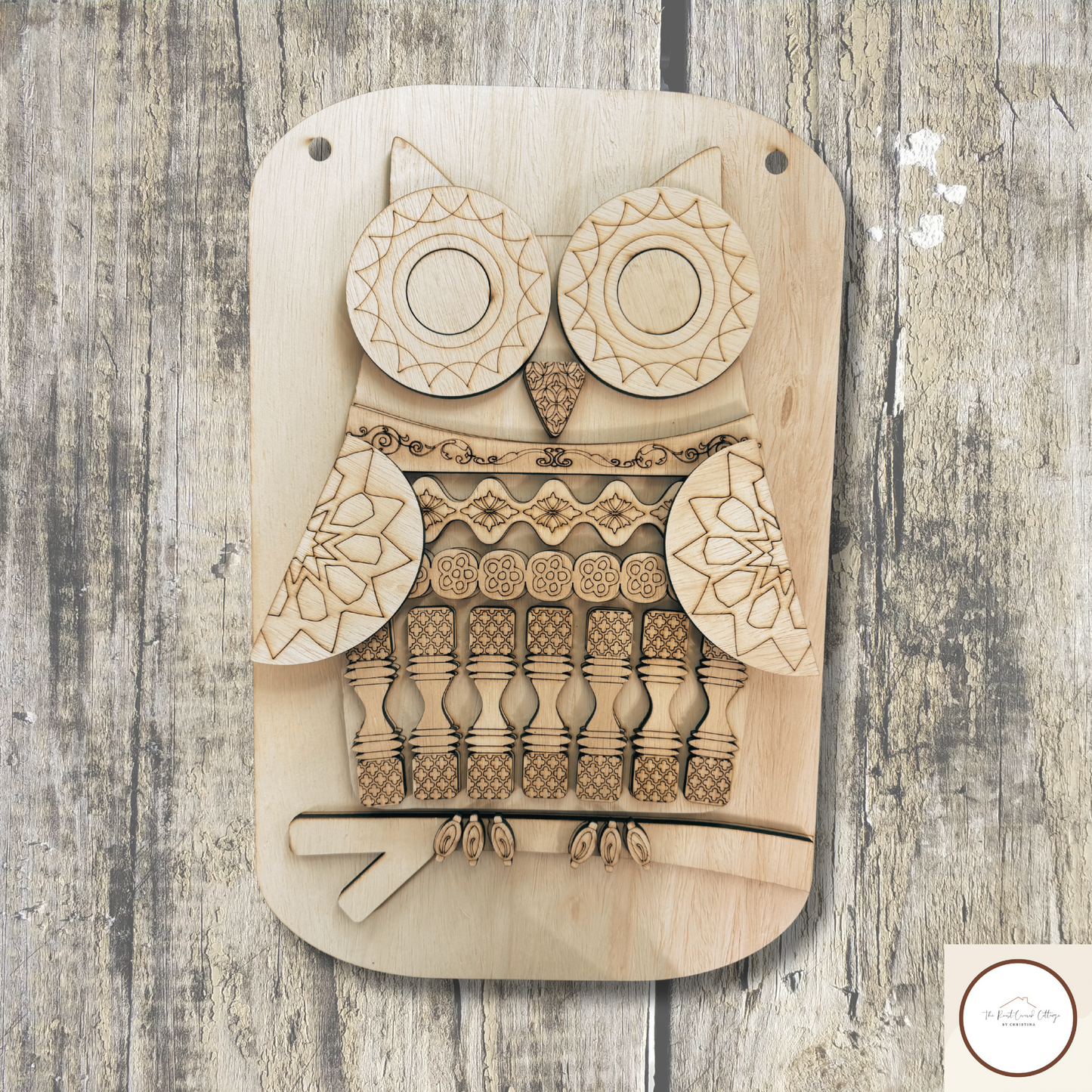 Spindle Owl Sign | DIY Laser Cut Wood Kit