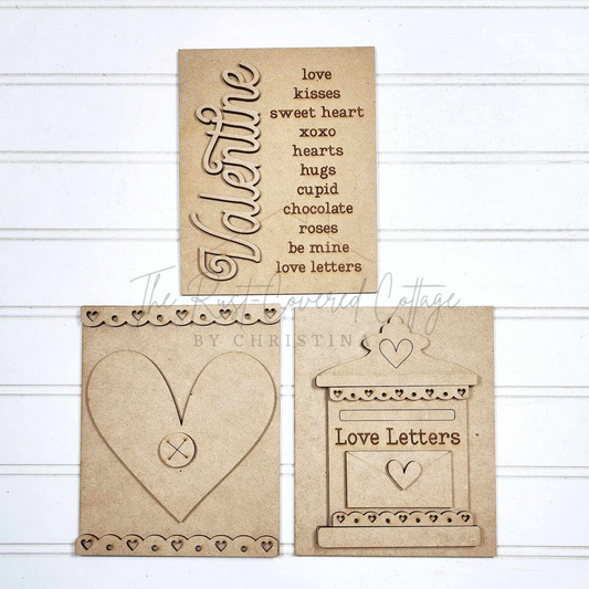 Valentine Sign Trio | DIY Wood Kit | Set of 3