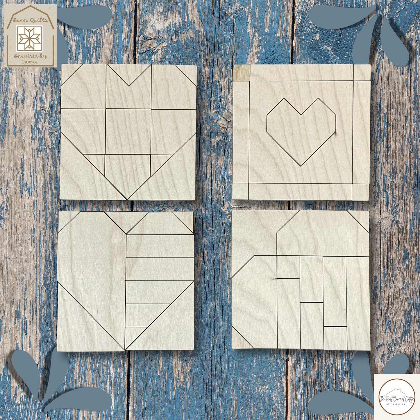 Valentine Mini Quilt Blocks – DIY Wood Kit