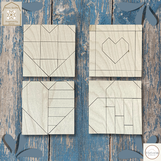 Valentine Mini Quilt Blocks – DIY Wood Kit