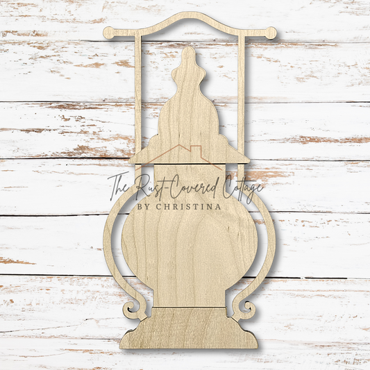 Vintage Lantern DIY Wood Kit | Laser Cut 1/4" Birch | Unfinished 15" Standing Lantern